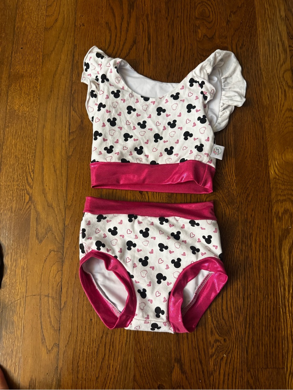 Minnie Mouse Print Two-Piece Dance Set